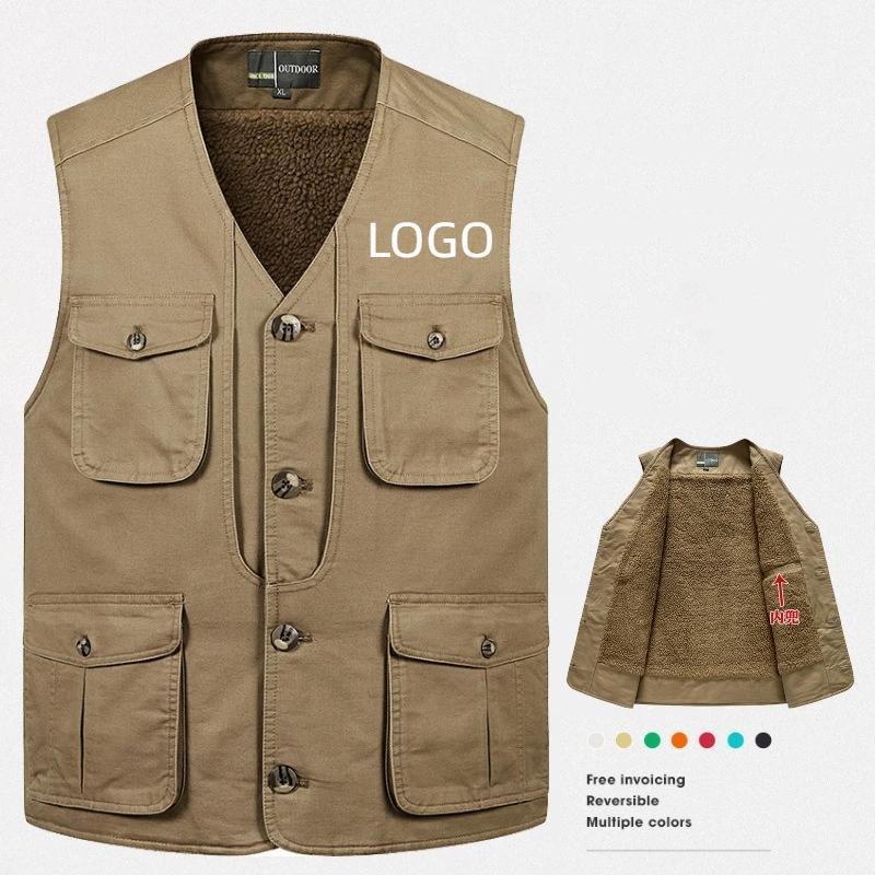 Winter Clothing Logos - Утолщенный теплый жилет из овечьей шерсти
